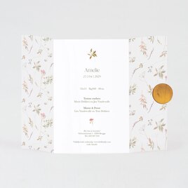 pocketfold geboortekaartje met bloemen en kalkpapier TA05500-2300020-15 2