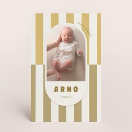staande geboortekaart met strepen in twee kleuren en foto TA05500-2600118-15 1