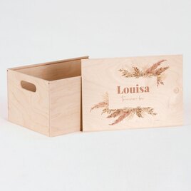 houten kist met schuifdeksel met naam en pampas TA05822-2400001-15 1