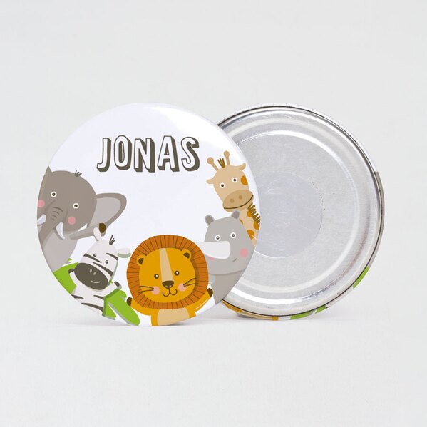 ronde magneet met vrolijke jungledieren TA05901-1900003-15 1