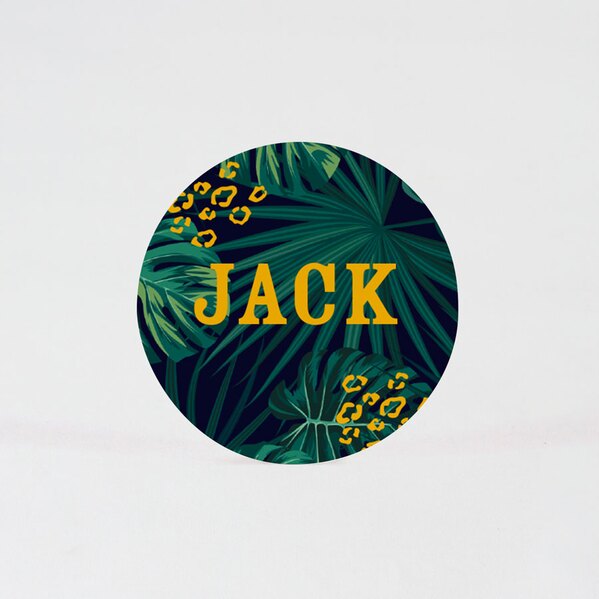 ronde jungle sticker met naam 4 4 cm TA05905-2000077-15 1