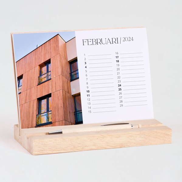 bureaukalender met logo en fotocollage op houten blokje TA0886-2300004-15 1