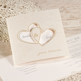 romantische trouwkaart met bloemmotief en hartjes buromac 106134 TA106-134-15 1