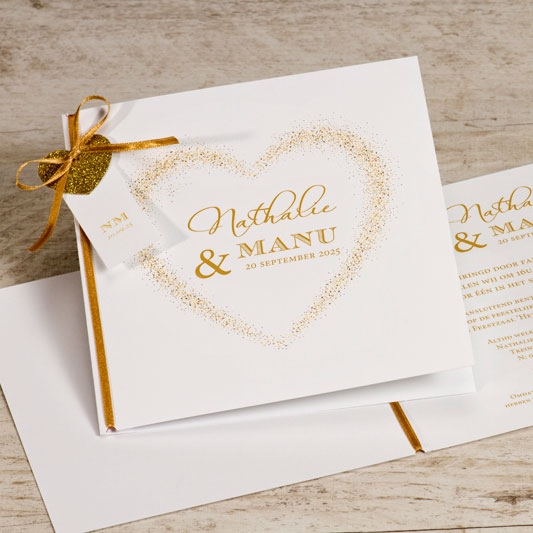 romantische trouwkaart met gouden hart buromac 108020 TA108-020-15 1