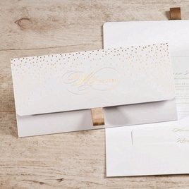 pochette trouwkaart met gouden confetti buromac 108076 TA108-076-15 1