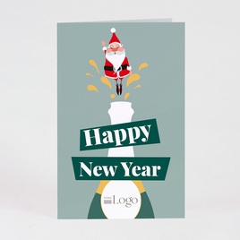 grappige nieuwjaarskaart zakelijk met bubbels en kerstman TA1187-2300023-15 1
