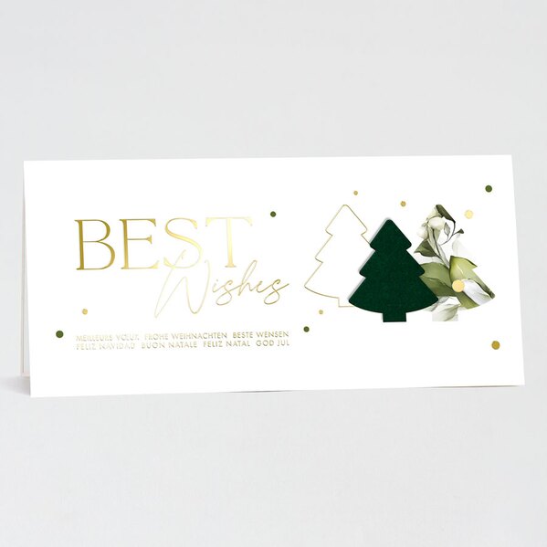 stijlvolle kerstkaart zakelijk met goudfolie en velvet kerstboom TA1187-2300056-15 1