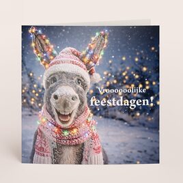 vierkante zakelijke kerstkaart met vrolijke ezel TA1187-2600027-15 1