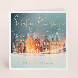 vierkante zakelijke kerstkaart met winterse illustratie en folie TA1187-2600028-15 1