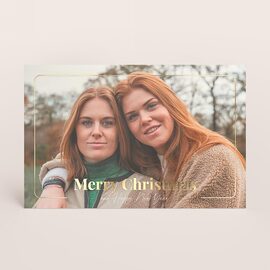 liggende fotokerstkaart met goudfolie kader en tekst TA1188-2500045-15 1