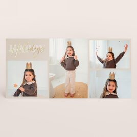 liggende kerstkaart met foto s en goudfolie kerstwens TA1188-2600009-15 1