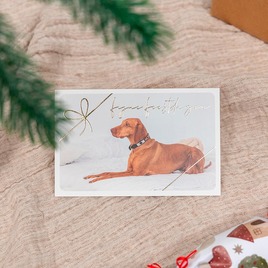 liggende kerstkaart met goudfolie strik en foto TA1188-2600033-15 3