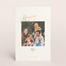 staande kerstkaart happy holidays met foto strikje en goudfolie TA1188-2600035-15 1
