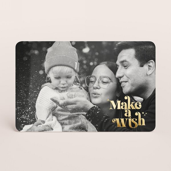 liggende kerstkaart met goudfolie make a wish en foto TA1188-2600036-15 1