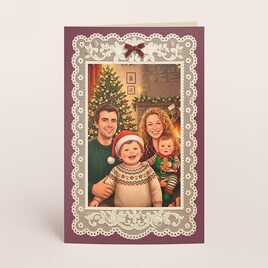 kerstkaart met kantdetails en ai familiefoto TA1188-2600091-15 1