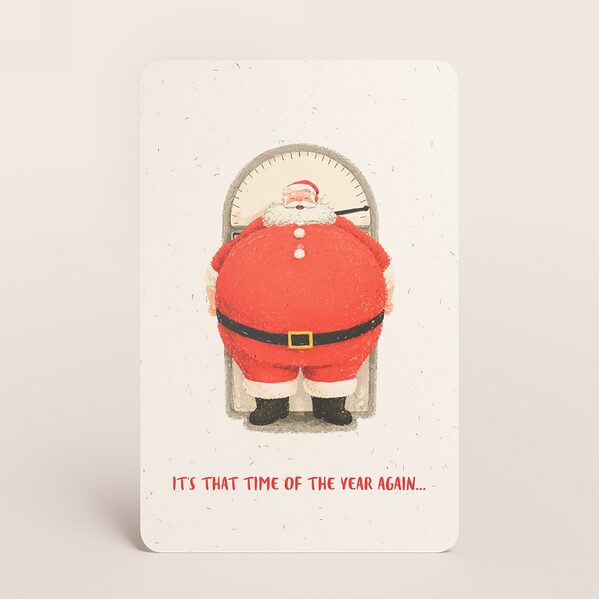 grappige kerstkaart met kerstman op weegschaal TA1188-2600101-15 1