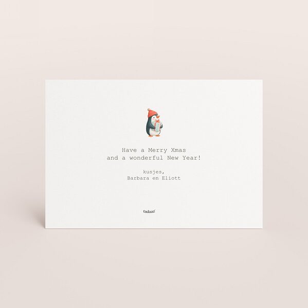 liggende kerstkaart met schattige ijsbeer en pinguins TA1188-2600111-15 2