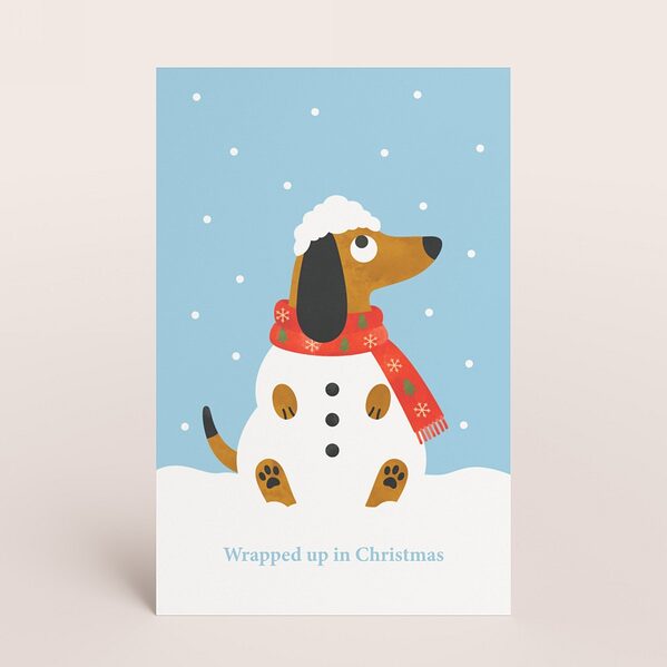 grappige kerstkaart met schattige hond in sneeuw TA1188-2600133-15 1