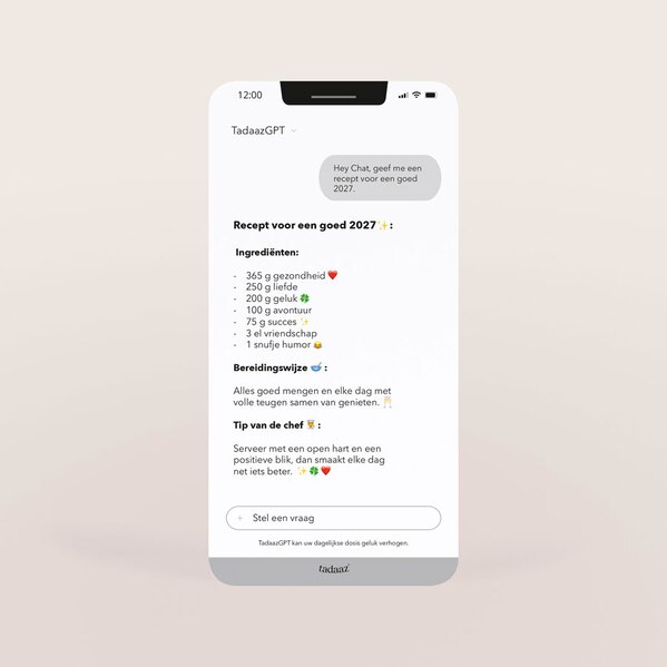 originele nieuwjaarskaart smartphone met recept TA1188-2600136-15 2