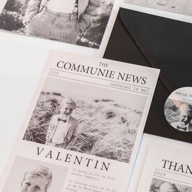 originele communie uitnodiging in krant thema TA1227-2400027-15 3