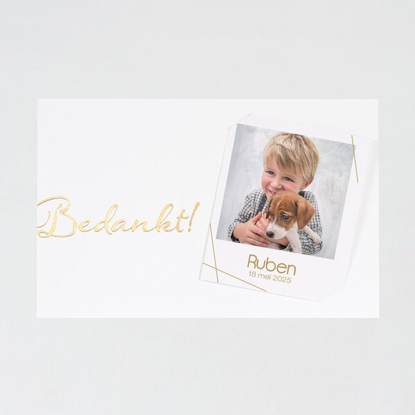 elegant bedankkaartje wit en goud met foto TA1228-1900012-15 1