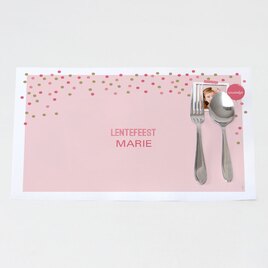 roze placemat met confetti en fotokader TA12906-1600003-15 1