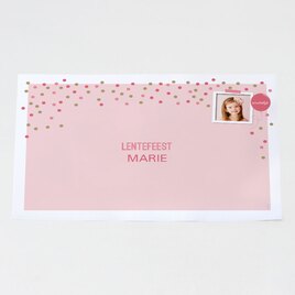 roze placemat met confetti en fotokader TA12906-1600003-15 2