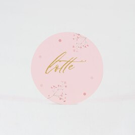 roze naamsticker met bloementakjes 4 4 cm TA13905-2200006-15 1