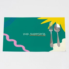 groene superjarig placemat van wonderwalls TA13906-2100006-15 1