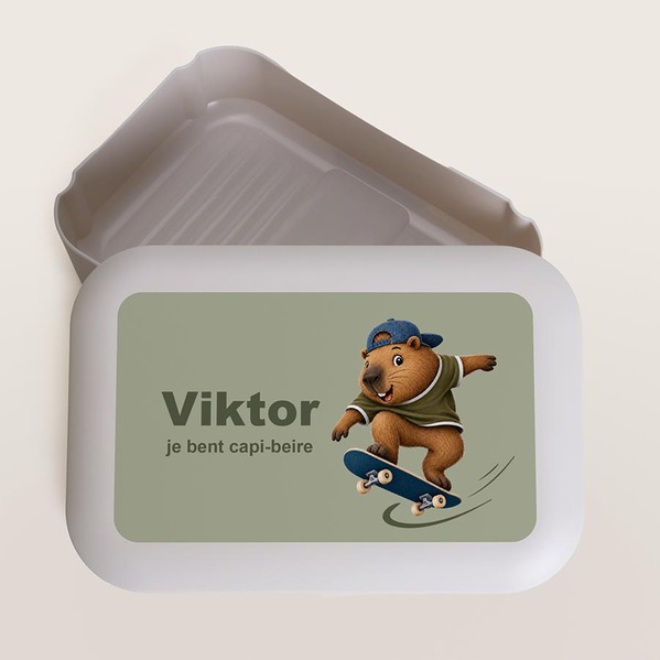 broodtrommel met naam en stoere capibara print TA14805-2600004-15 1