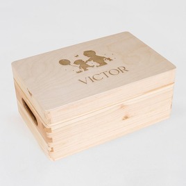 houten memory box met naam en silhouet van broertje zusje TA14822-2400001-15 1