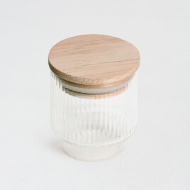 trendy potje in geribbeld glas met houten deksel TA182-324-15 1