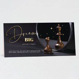 zakelijke kerstkaart dream big met schaakspel en goudfolie TA842-017-15 1