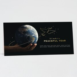 zakelijke kerstkaart met wereldbol en vredesduif TA842-019-15 1