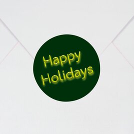 ronde sticker kerst neon happy holidays TA871-158-15 1