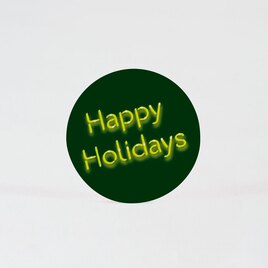 ronde sticker kerst neon happy holidays TA871-158-15 2